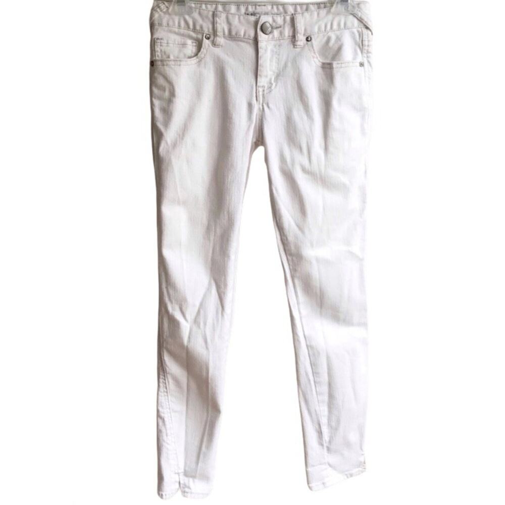 Free People White Mid Rise Ankle Crop Capri Skinny Jeans Size 25 Stretch Denim